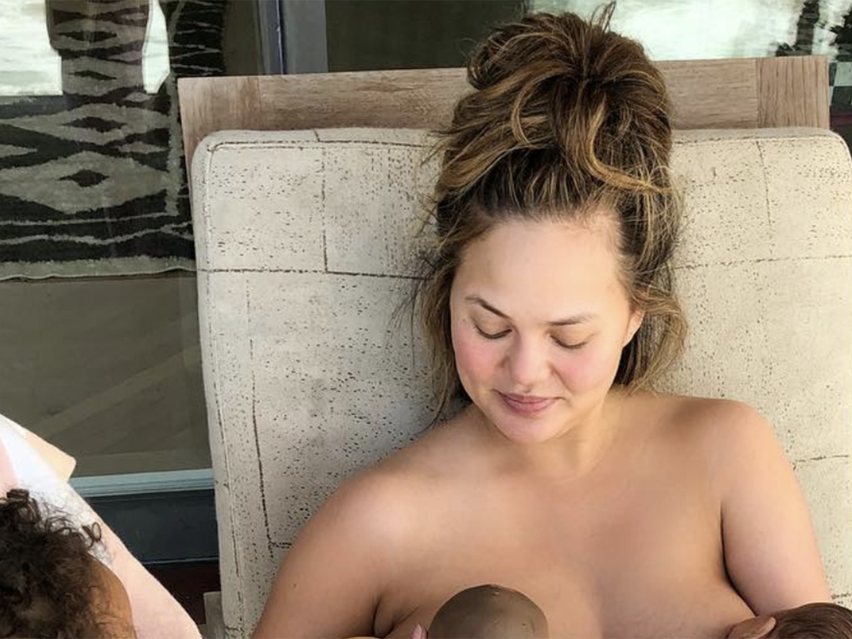 Chrissy Teigen Poses Topless on Instagram After Having Her Breast