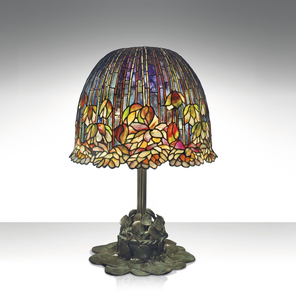 Stained glass, Lampshade, Glass, Lighting, Lighting accessory, Lamp, Light fixture, Window, Metal, 