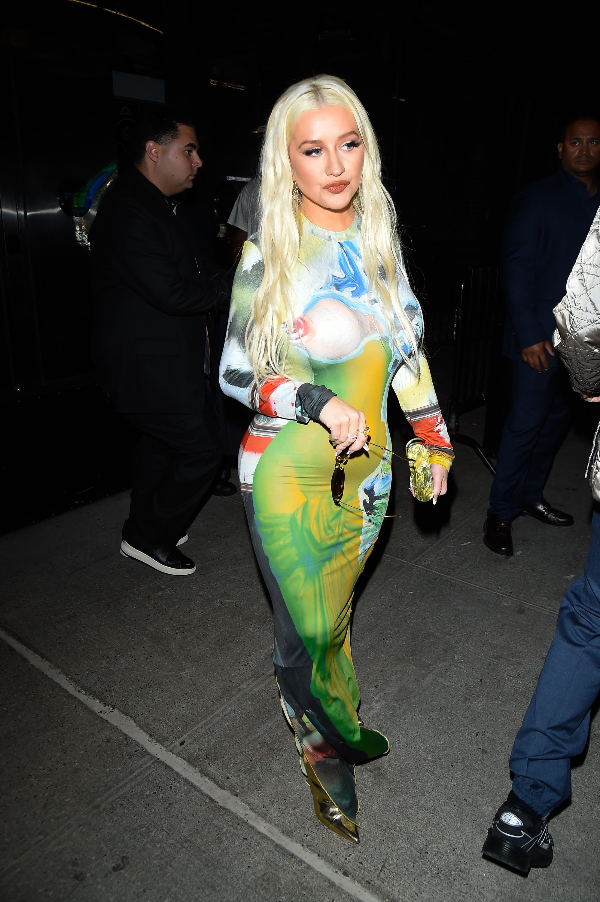 Christina Aguilera Wears a Naked Illusion Dress to NYFW 2023 pic