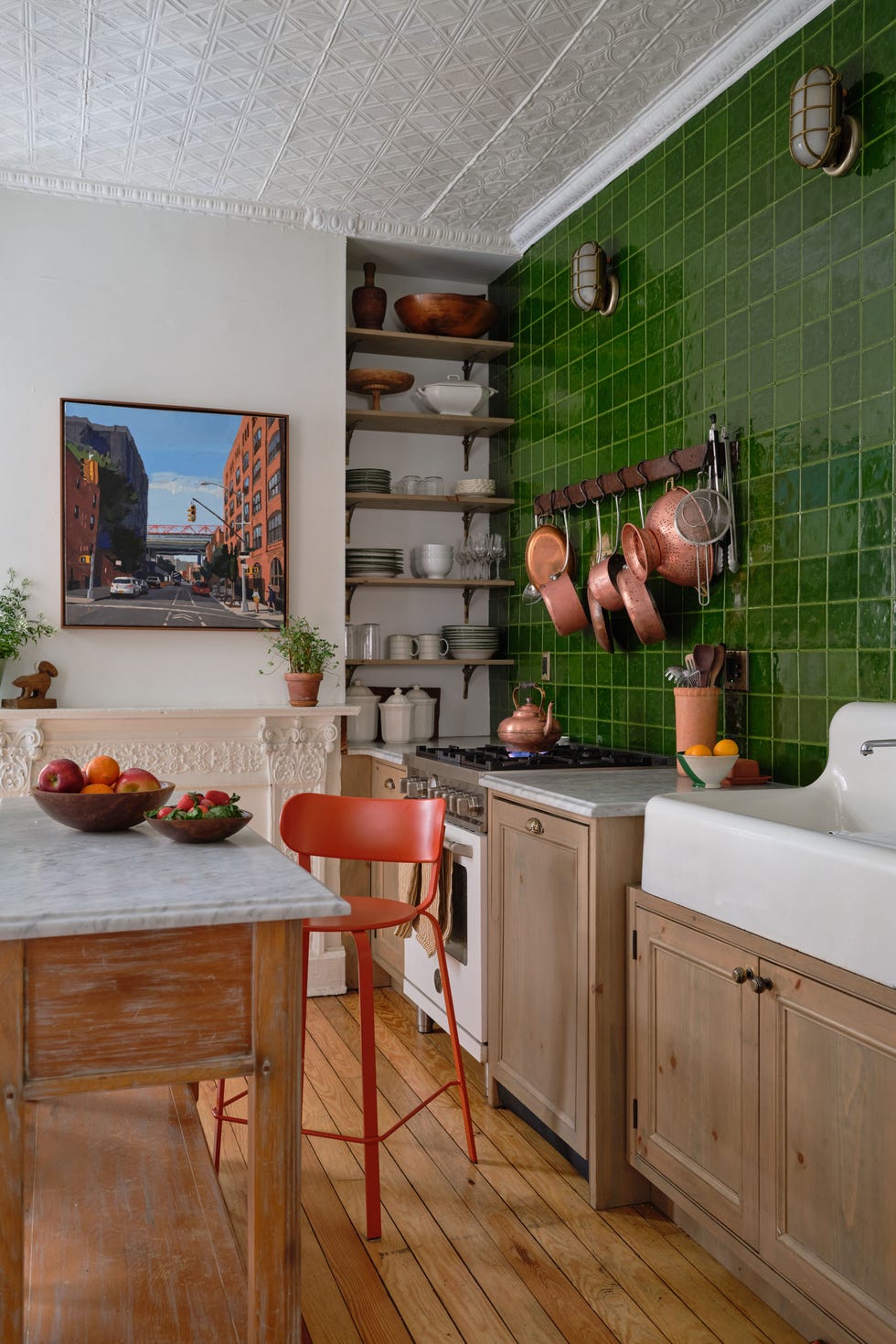 small brooklyn kitchen with green tile backsplash small brooklyn kitchen with green tile backsplash