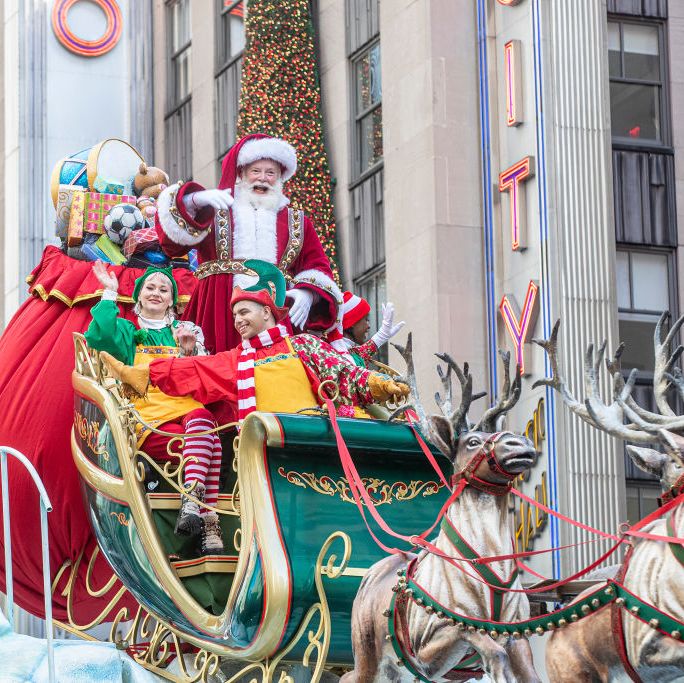 float with santa claus at parade