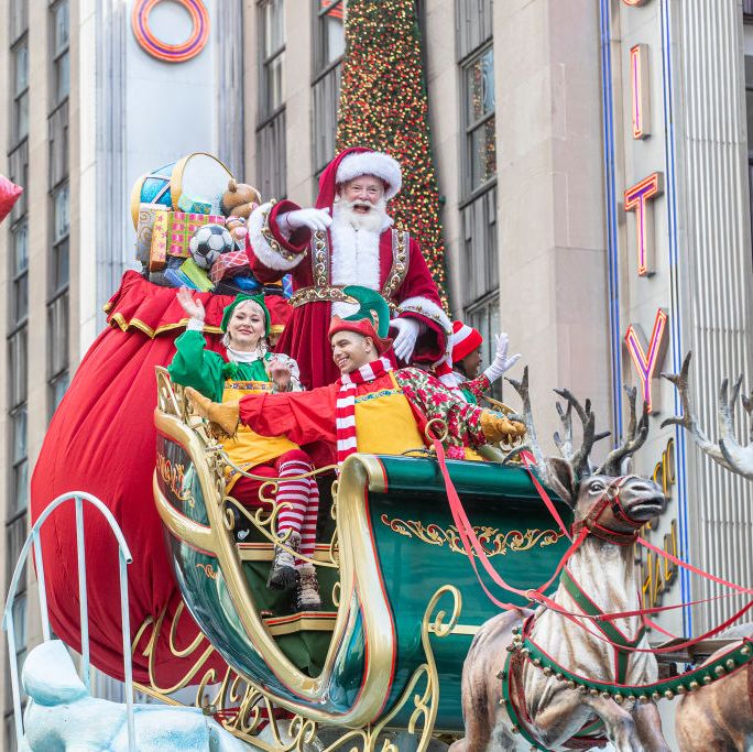 float with santa claus at parade