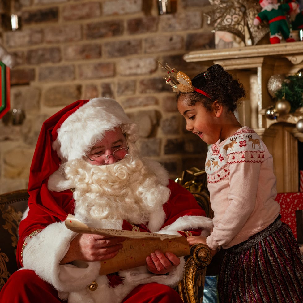 girl visiting santa