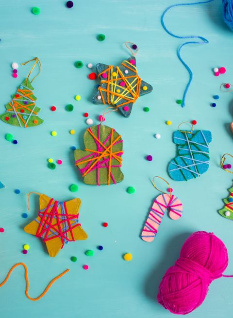 christmas crafts for kids — yarnwrapped ornaments