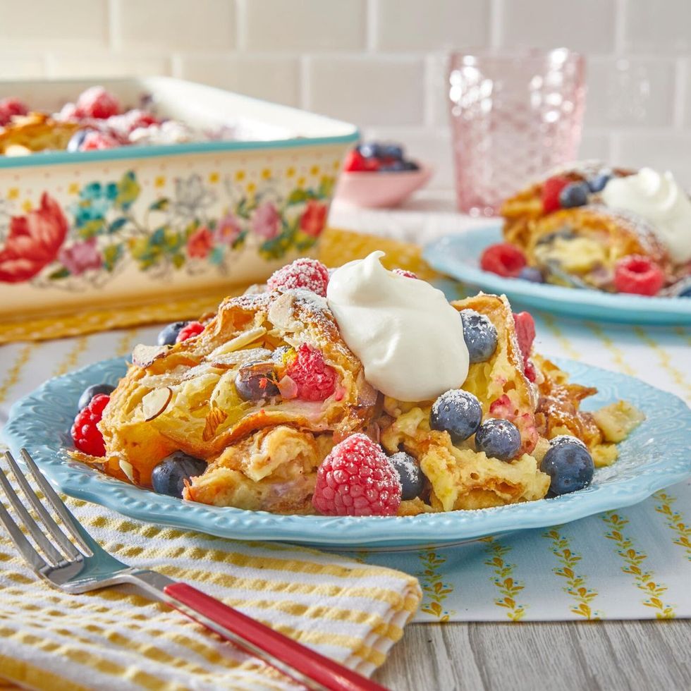 christmas brunch white chocolate croissant bread pudding