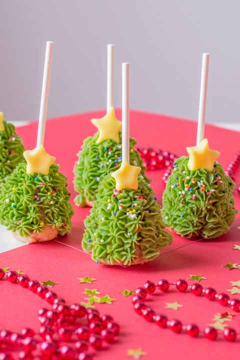 christmas tree cake pops with gold star