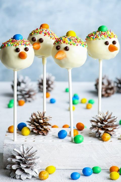 nowman cake pops with pinecones