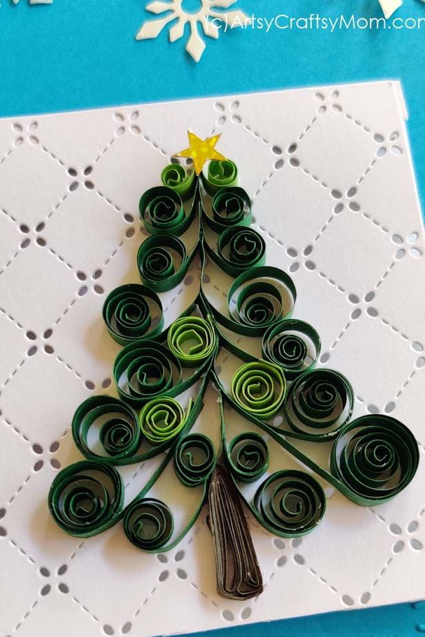 christmas card ideas paper quilling christmas tree card