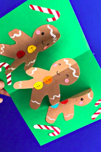 christmas card ideas pop up gingerbread man christmas card
