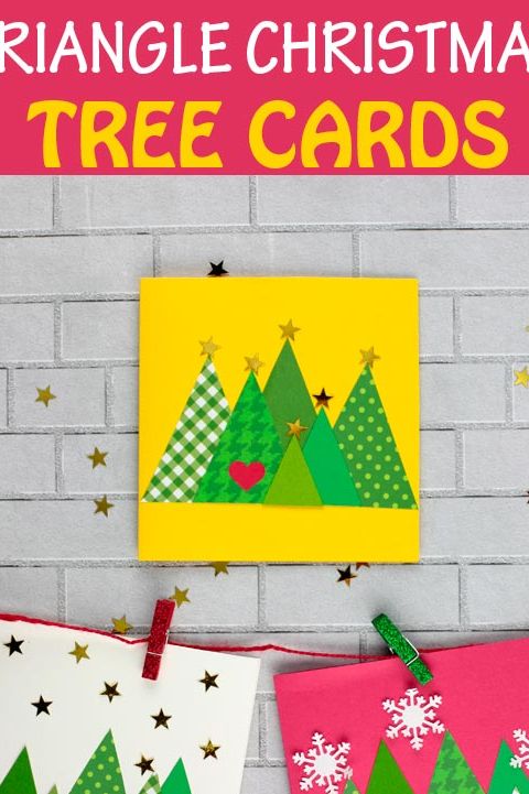 christmas card ideas triangle christmas tree card