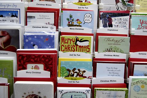 christmas cards adtree and decoratio ons ale in usa