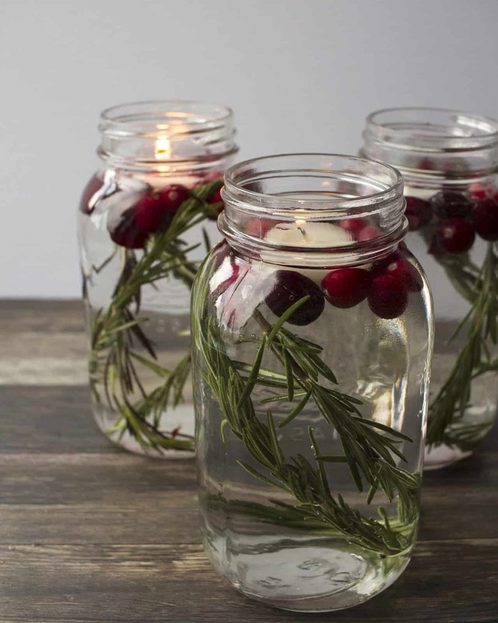 christmas centerpieces floating candles