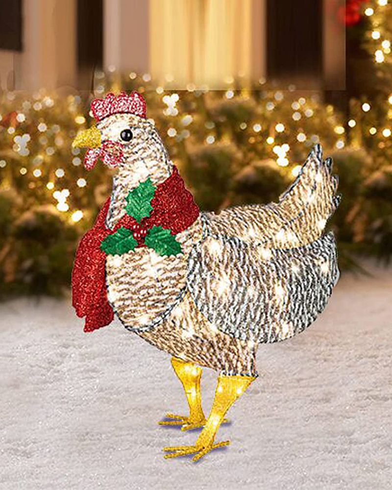 christmas chicken holiday outdoor decoration