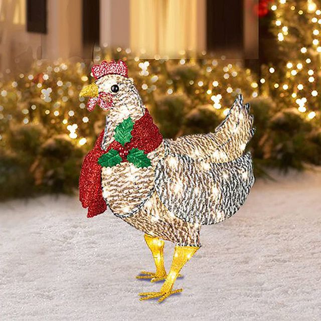 These Light-Up Christmas Chickens Will Steal the Show on Your Front ...