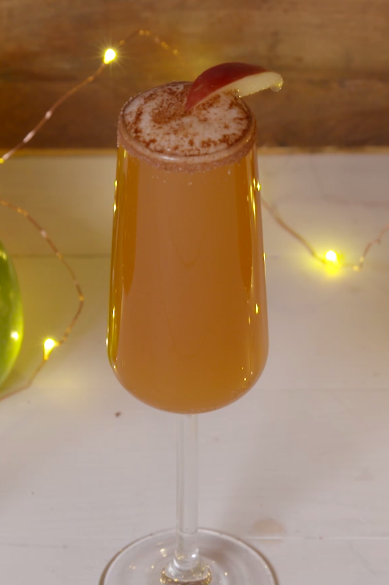 fall cocktails apple cider mimosa