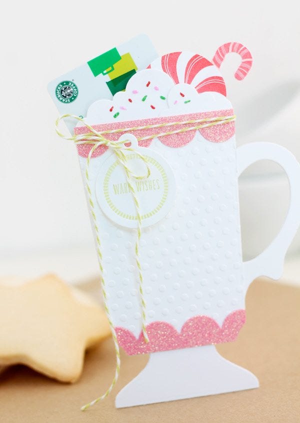 christmas cocoa gift card holder diy