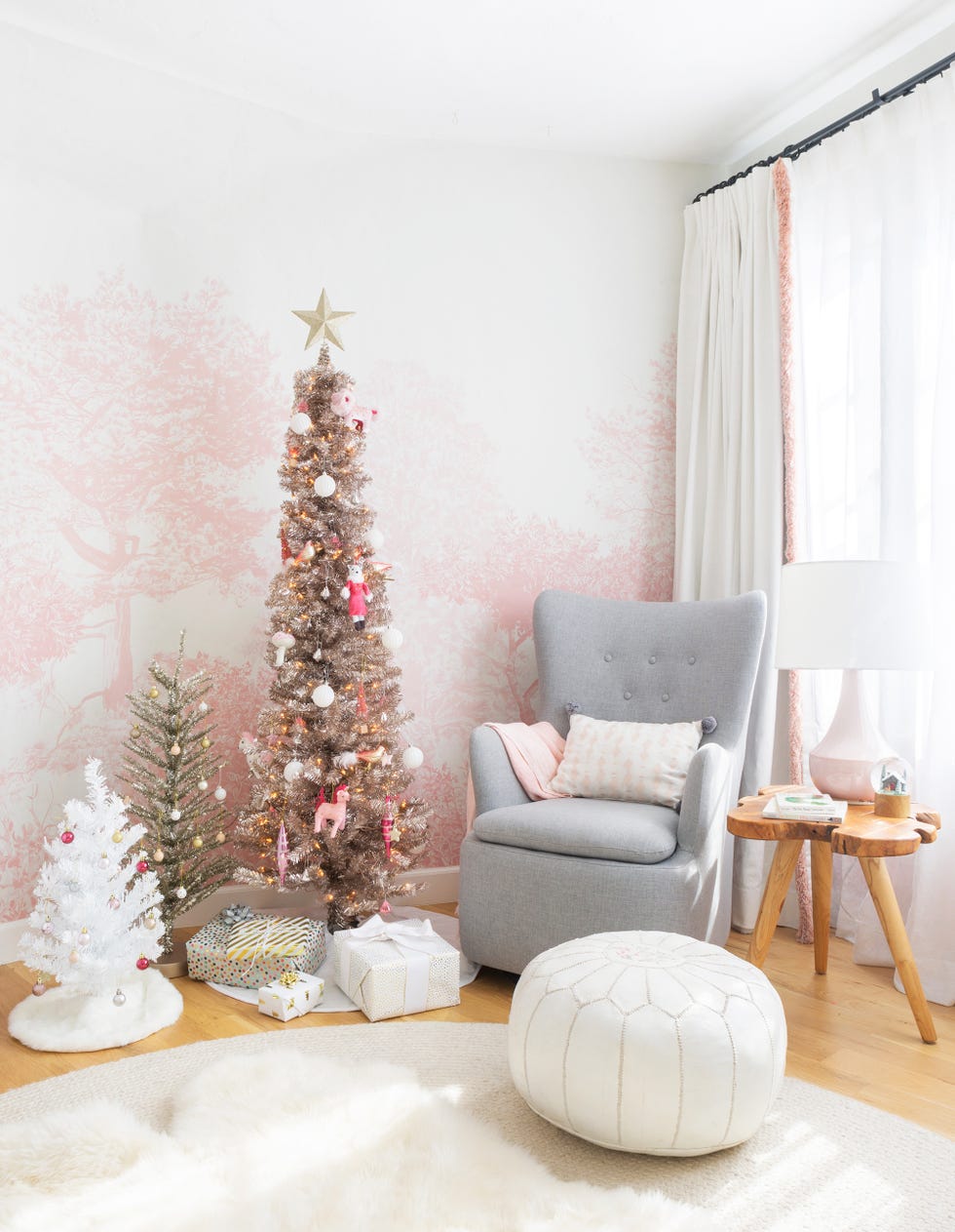 Pink & Silver Christmas Tree Kit, Pink Christmas Tree, Tree