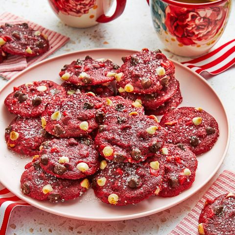 red velvet cookies with white chips