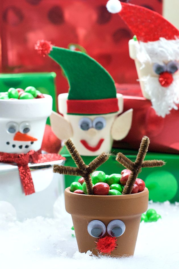 christmas crafts for kids candy pots