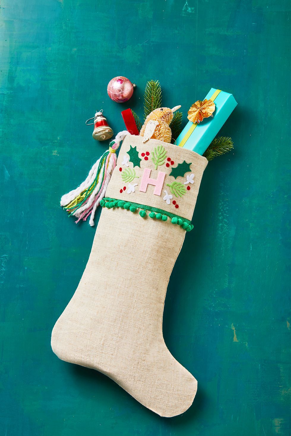 christmas crafts for kids embellished stocking
