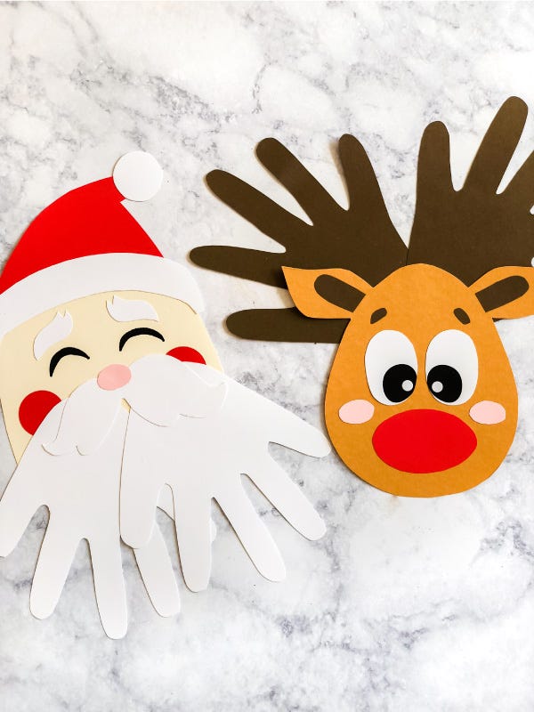 Christmas crafts for children's handprints