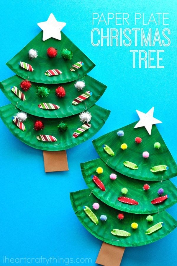 christmas crafts for kids paper plate tree