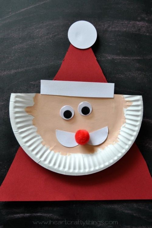 christmas crafts for kids santa plate