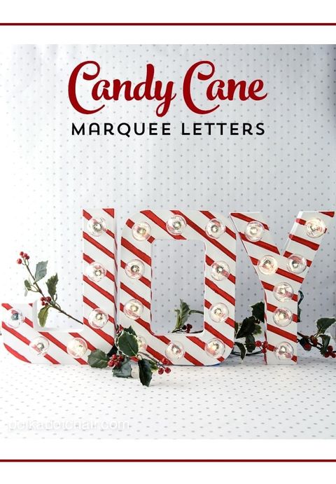 christmas crafts candy cane marquee