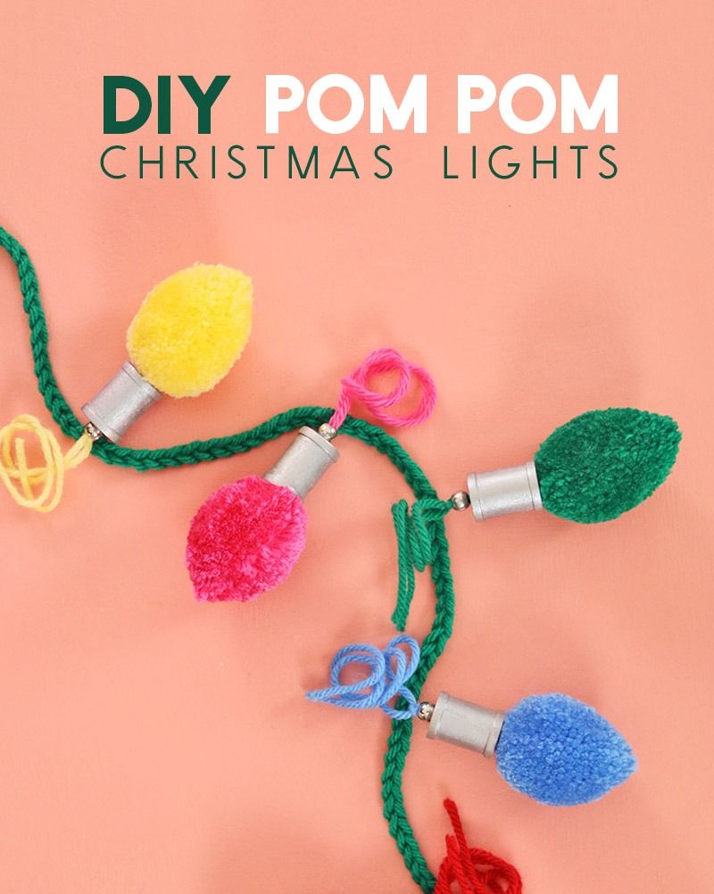 christmas crafts pom pom lights