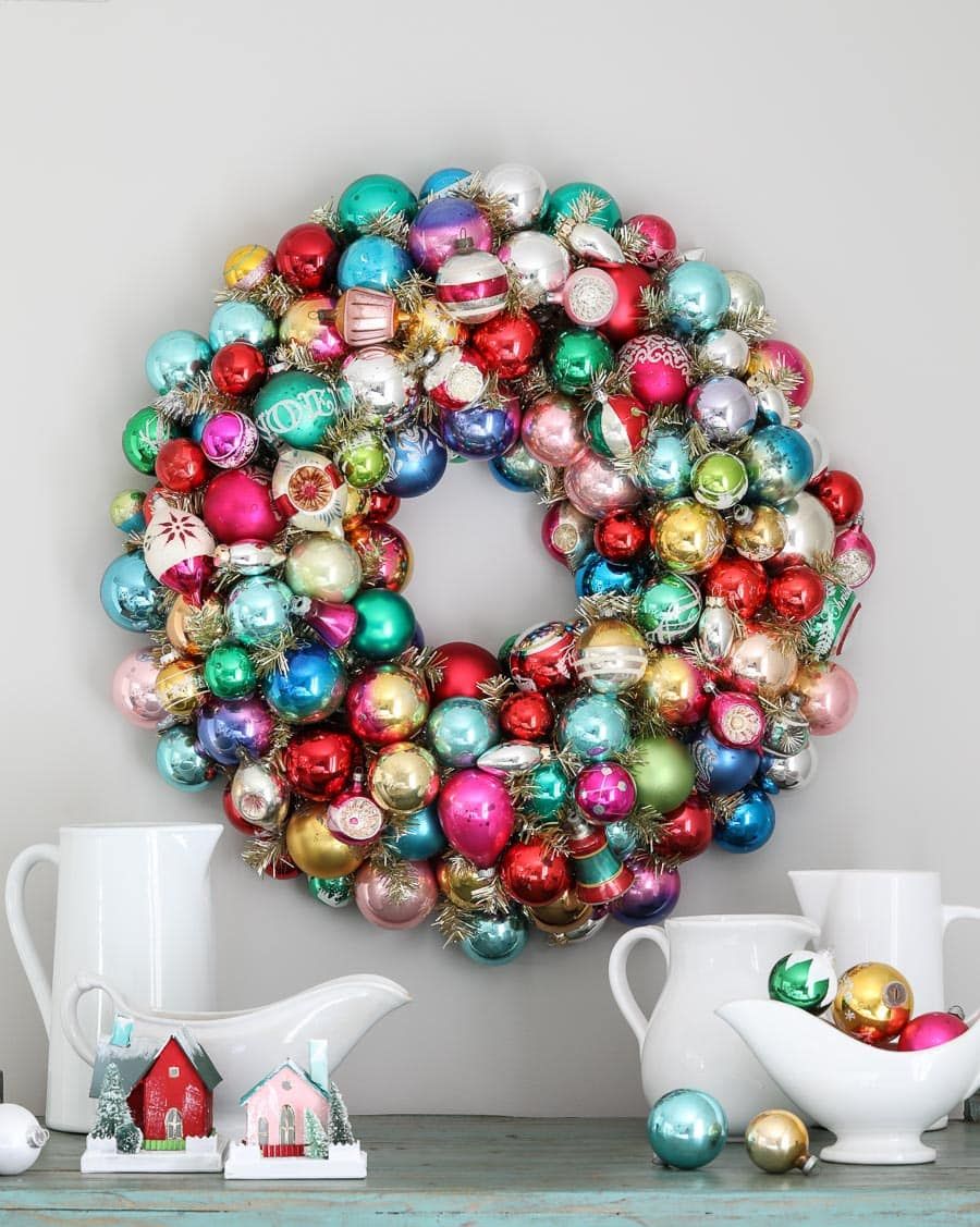 christmas crafts vintage christmas ornament wreath