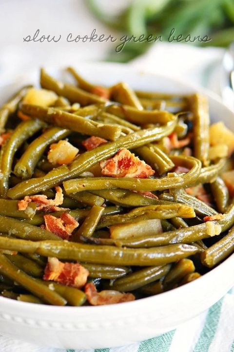 slow cooker green beans with bacon