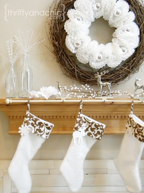 christmas decoration hanging hacks for white stockings on mantel