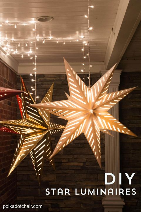 christmas decoration ideas hanging star luminaries