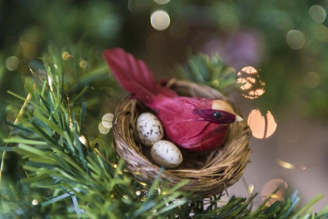 bird nest christmas tree ornament