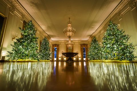 white house holds press preview for its christmas décor