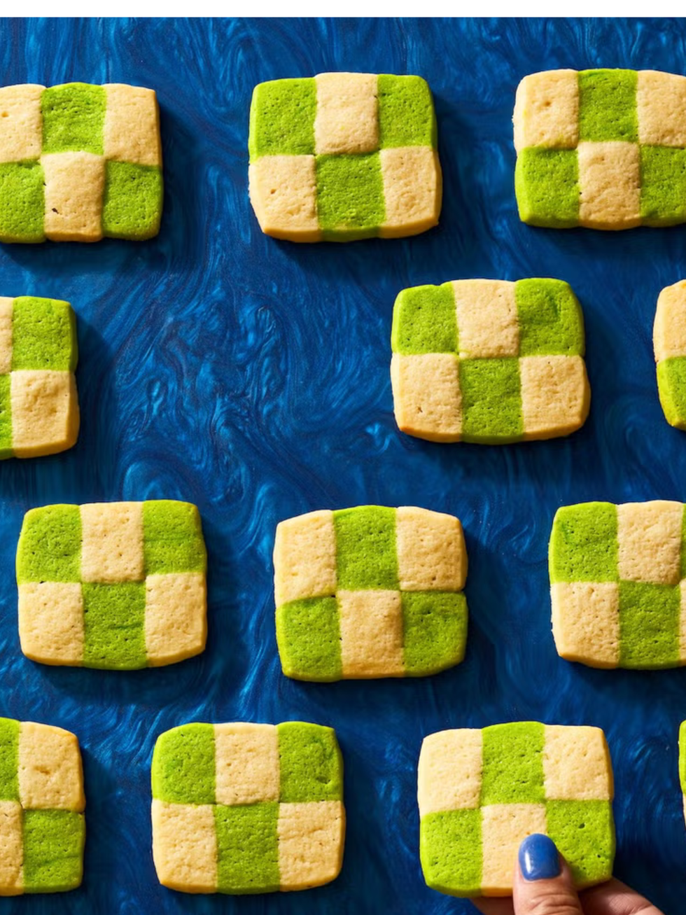 christmas desserts pandan checkerboard cookies