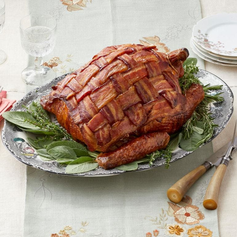 christmas dinner menu bacon wrapped turkey bacon wrapped turkey on herbs