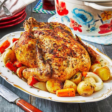 dutch oven roast chicken with veggies