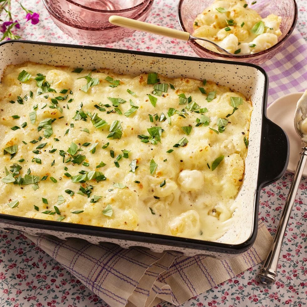 gnocchi alfredo in casserole dish