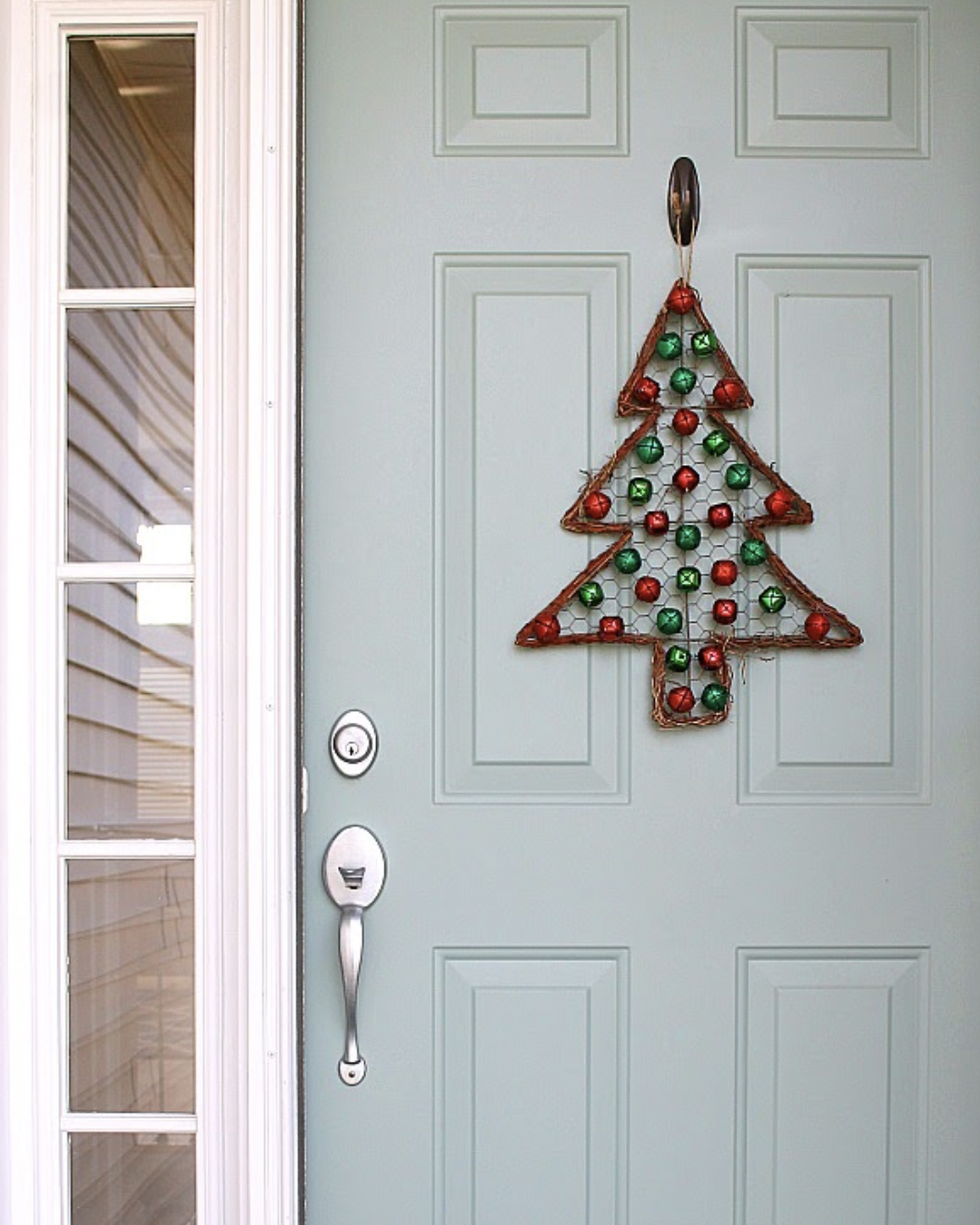 DIY Christmas Door Decoration Jingle Bell Wreath