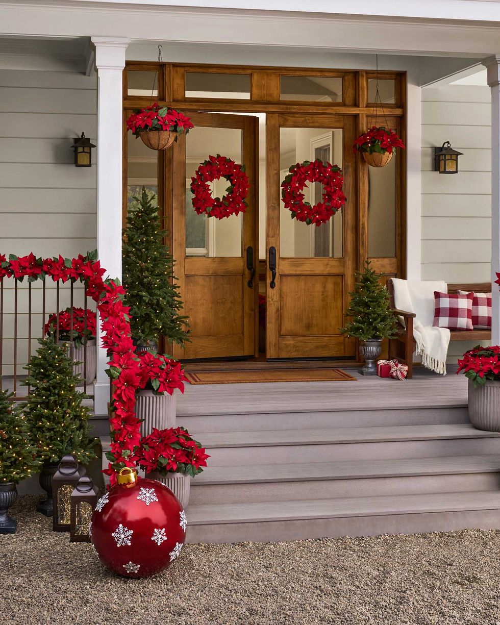 Festive Pine Cone Christmas Front Door Decoration