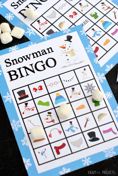 christmas games for kids snowman bingo