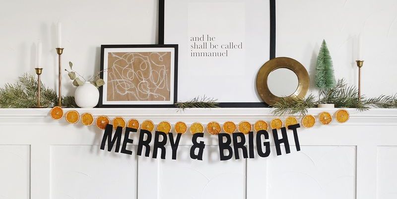 christmas garland merry and bright dried orange slices