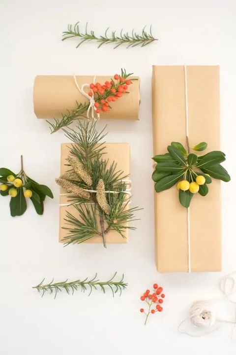 christmas gift wrapping ideas botanicals
