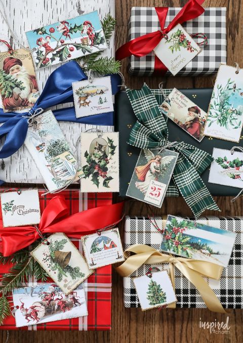 christmas gift wrapping ideas vintage gift tags