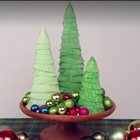 christmas mantel decorations cupcake liner trees