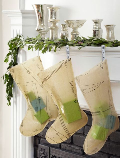 christmas mantel decorations vintage sewing pattern stockings