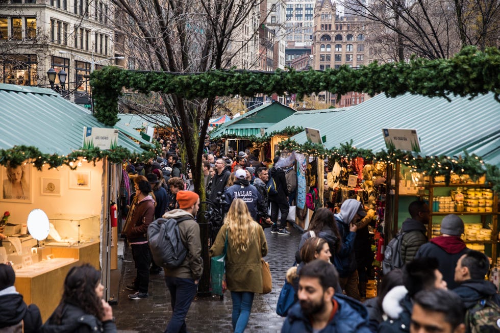 christmas market in union square new york usa