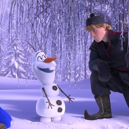 anna and olaf in frozen, a christmas movie on disney plus