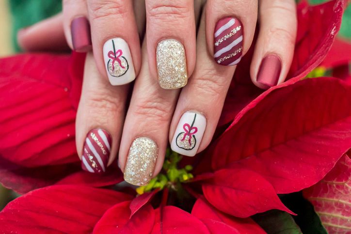 yolai white pomegranate red cute nail enhancement christmas atmosphere  wearing nails autumn and winter new year false nails christmas small animal  cute false nails 2ml - Walmart.com
